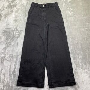 Everlane Black Wide LeDenim Jeans Cropped Casual Women Sz 00 Fits 24" Y2K